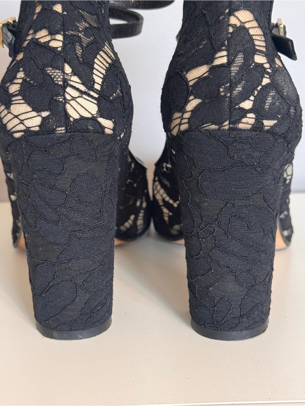 Kate Spade New York Black Lace Ankle Strap Block Heel Pumps 10.5M - Picture 10 of 14